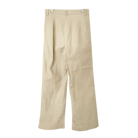 Princess Polly High Waisted Wide Leg Carter Pants Beige Size 2 - Picture 6 of 10